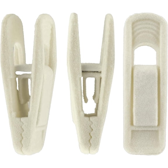 Velvet Hangers Clips, 20 Pack Ivory Pants Hanger Velvet Clips, Strong Hanger Clips Perfect for Thin Felt Hangers