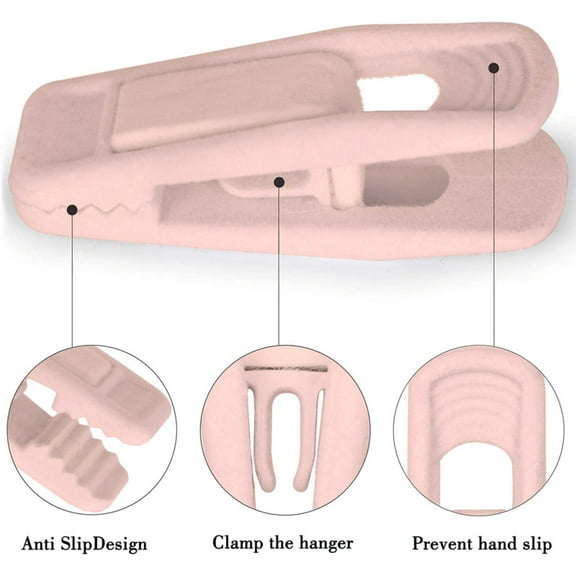 Velvet Hangers, Furenl 20-Pack Flocked Clothespins – Multi-Purpose Anti-Slip Plastic Clothes Pins for Laundry, Windproof, and Mark-Free Hanging Clips, Strong Finger Clips