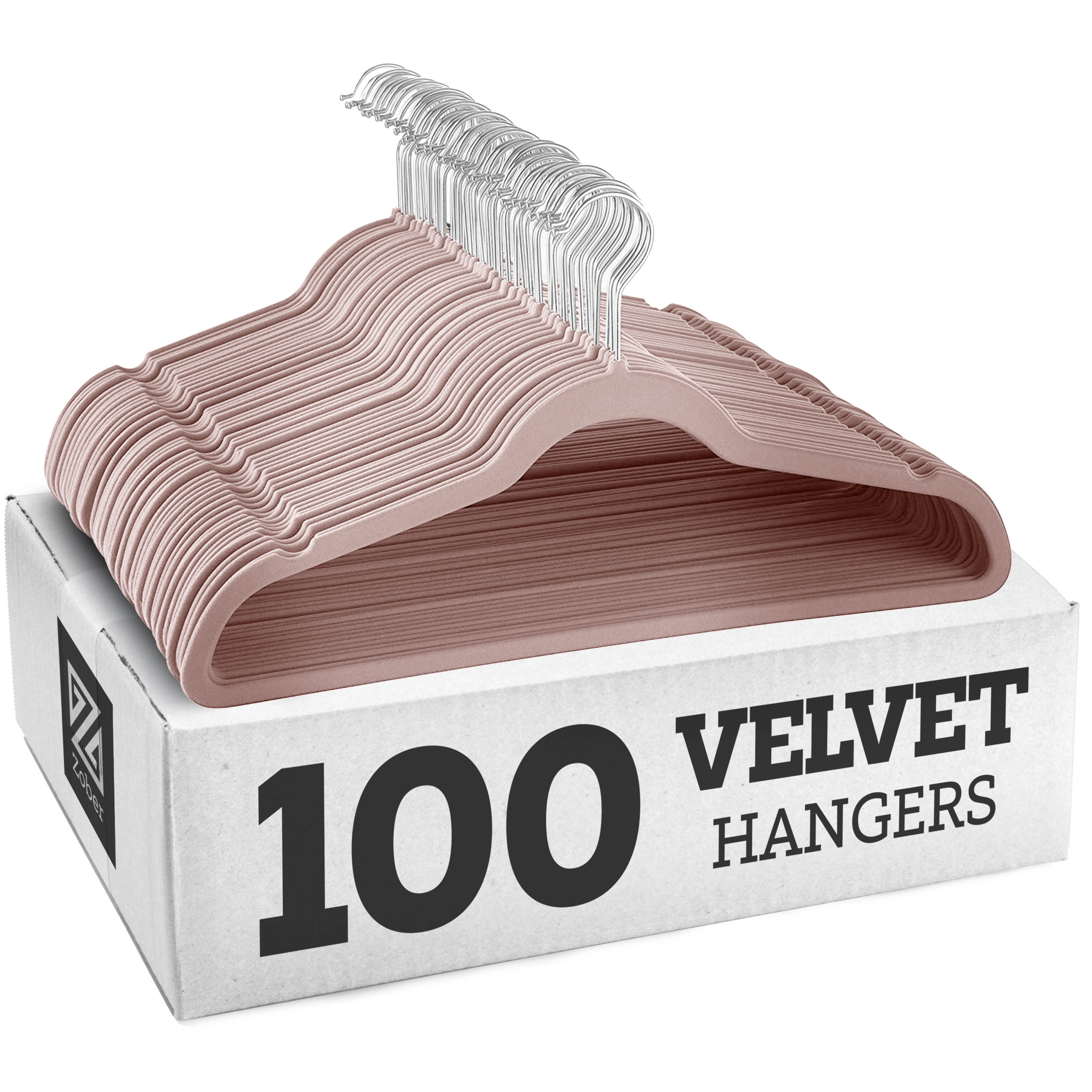 OSTO Pink Velvet Hangers 100-Pack OV-113-100-BLSH-H - The Home Depot