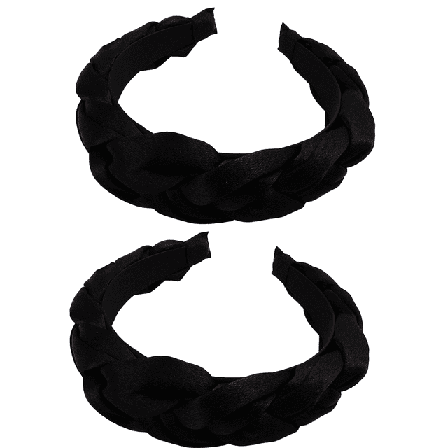 Velvet Headband for Women Girls Criss Cross Wide Braided Hairband Solid