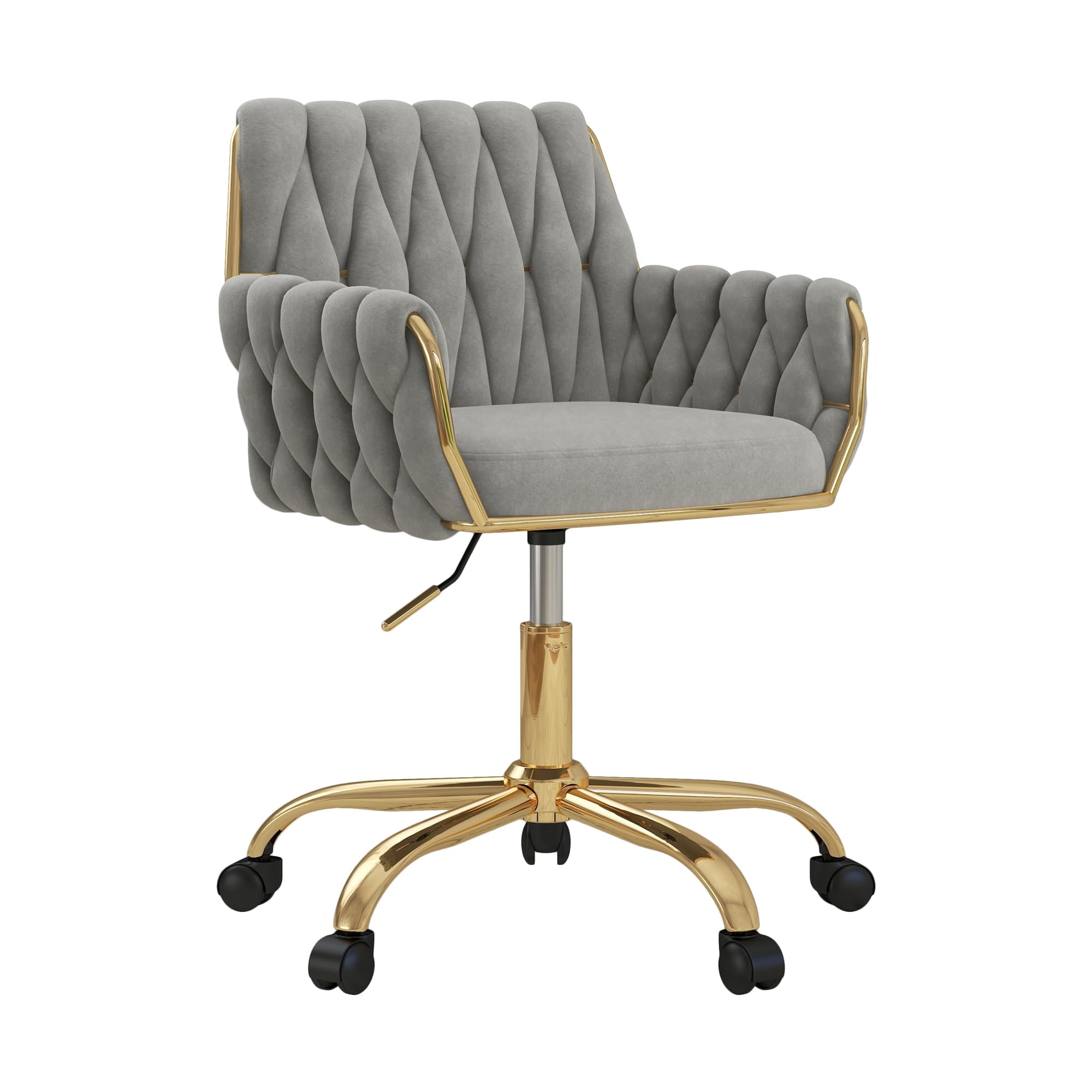 Velvet Home Office Chair, Modern Height-Adjustable Vanity Chair with ...