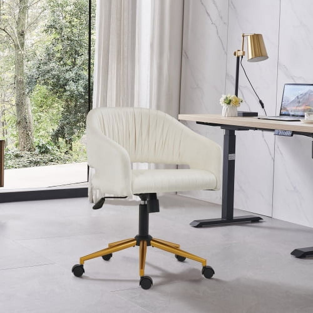 Velvet Home Office Chair, Modern Swivel Desk Chair with Gold Base