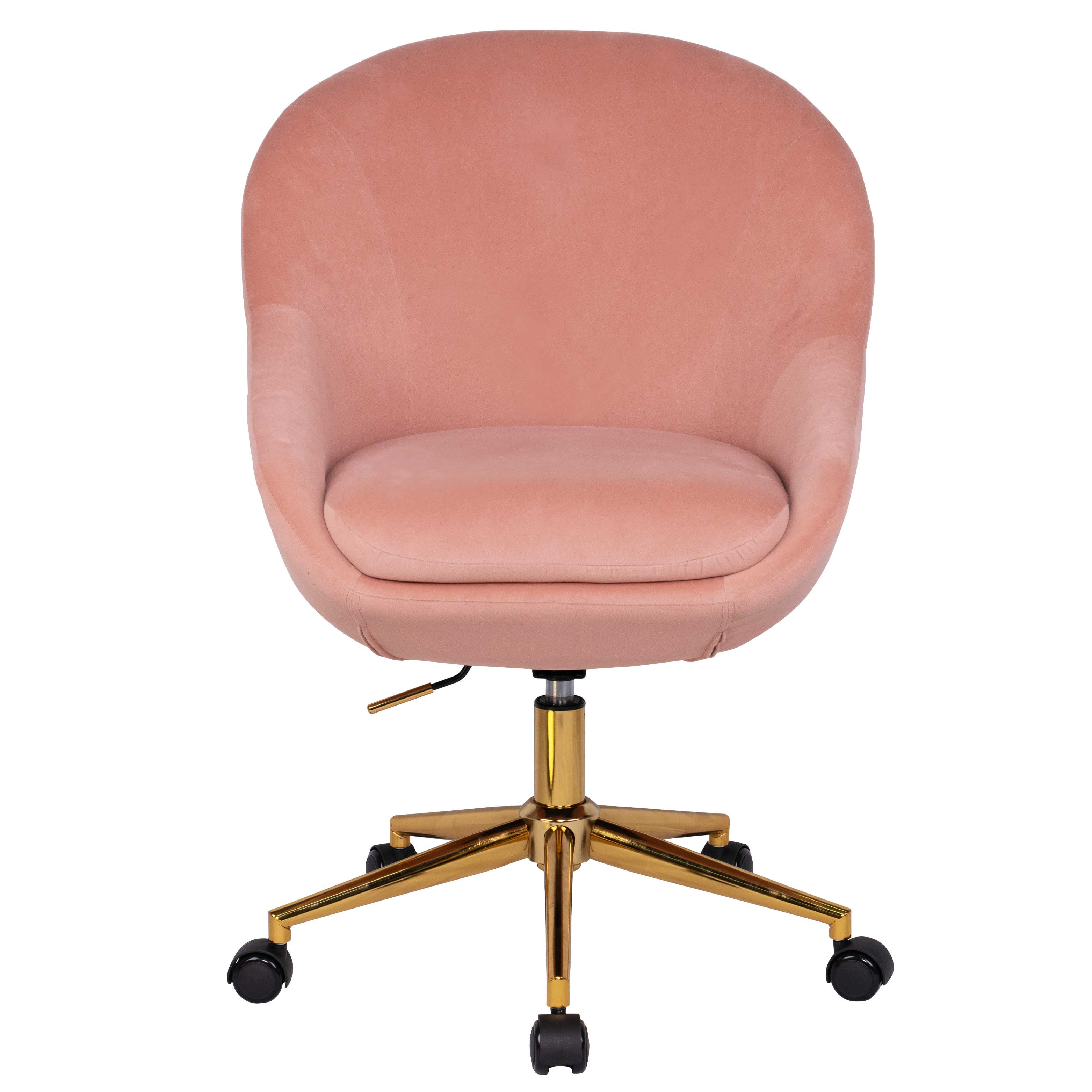 Velvet Home Office Chair, Modern Velvet Upholstered Swivel Shell Chair