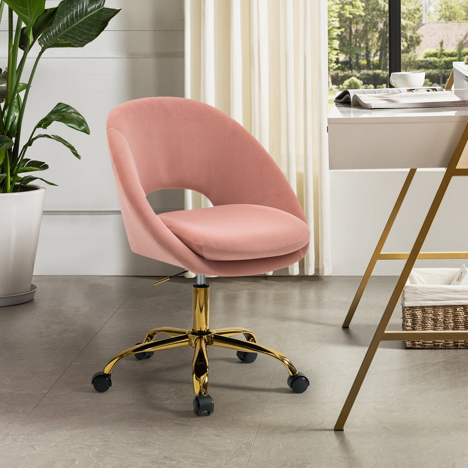 Velvet Home Office Chair, Tina's Home Swivel Accent Chair Adult Makeup