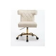 thumbnail image 1 of Velvet Home Office Chair, Upholstered Seashell Accent Chair with Gold Metal Base, Height Adjustable 360° Swivel Cute Desk Chair Vanity Chair Comfy Computer Chair on Wheels for Living Room Bedroom, 1 of 7