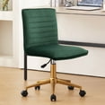 thumbnail image 1 of Falvinoryn Upholstered Swivel Office Chair, Velvet Home Office Desk Task Chairs, Dark Green, 1 of 9