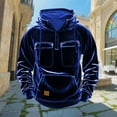 thumbnail image 1 of Velvet-Hoodies for Men with Pockets and Zipper Pullover Sweatshirts Mens Trendy Long Sleeve Solid Color Loose Thermal Warm Hiking Hoodie Tops, 1 of 6
