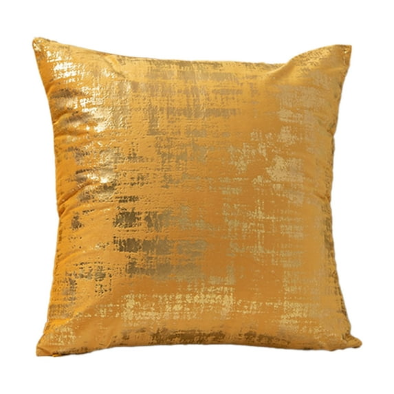 Velvet Hot Gold Velvet Decorative Throw Pillow Cover 17.7" Square Modern Soft Flock Cushion Case for Living Room Sofa Home Decor, Multiple Colors Available