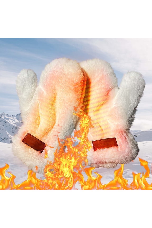 Velvet Imitation Rabbit Fur Gloves, Plush Winter Mittens, Windproof Warm Gloves for Women, Soft Insulated Gloves, Ideal Holiday Gift for Her