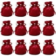 thumbnail image 1 of Velvet Jewelry Bags with Drawstring & Plastic Imitation Pearl Velvet Cloth Gift Pouches Dark Red 13.2x14x0.4cm, 1 of 9