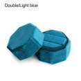 thumbnail image 1 of Velvet Jewelry Box Earrings Package Double Ring Storage Box Woman Gift Hexagon Shape Case Wedding Ring Display Box Type 2-Double Blue, 1 of 6