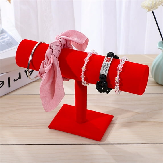 Velvet Jewelry Display Stand - 3-Tier Detachable Bracelet Organizer for Watches, Bangles & Headbands, 23.5x15.5x5cm, Shop & Home Storage