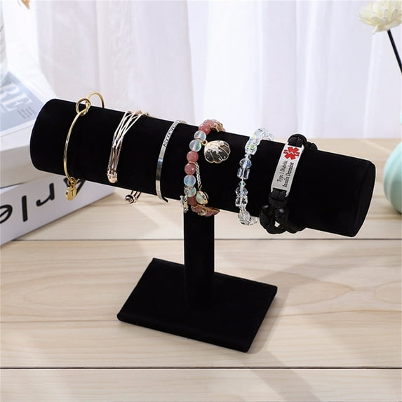 Velvet Jewelry Display Stand - 3-Tier Detachable Bracelet Organizer for Watches, Bangles & Headbands, 23.5x15.5x5cm, Shop & Home Storage