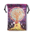 thumbnail image 1 of Velvet Jewelry Drawstring Pouches Rectangle Gift Bags for Tartot Cards Storage Tree of Life Pattern 18x14cm, 1 of 4