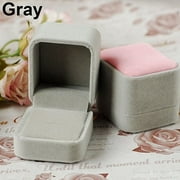 Velvet Jewelry Necklace Ring Earring Display Storage Organizer Box Case Gift Box Gray Velvet
