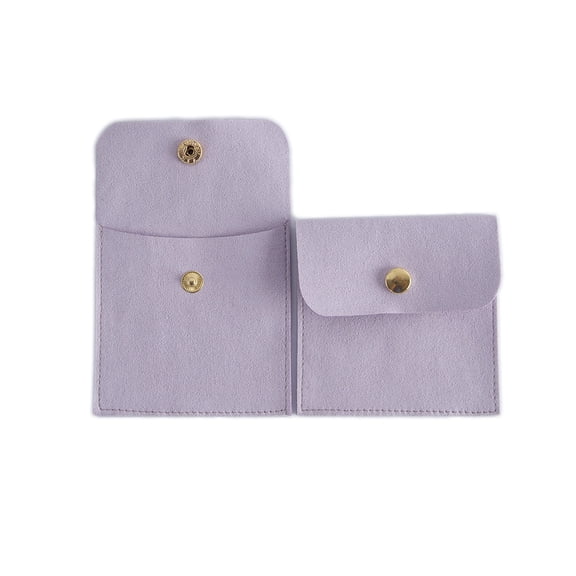 Velvet Jewelry Storage Pouches with Snap Button for Wedding Party Packaging Square Violet 8x8cm Velvet
