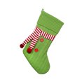 thumbnail image 1 of Leeye Christmas Stocking with Scarf - Red/Green/White, Velvet Knit, for Fireplace Hanging & Holiday Decor (Green), 1 of 4