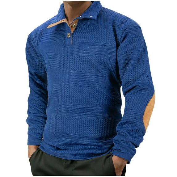 Velvet Knit Sweater for Mens Lapel Long Sleeve Fleece Sweatshirt Relaxed Fit Velvet Sweater Button Down Pullover Sweater Blouses Beach Gym Workout Running Casual Outfits