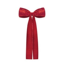Velvet Large Christmas Bows for Staircase Garland Wreath, 17in x 8.7in Vintage Ribbon Bows for Xmas Tree Holiday Indoor Outdoor Decorations, 1PCS Red
