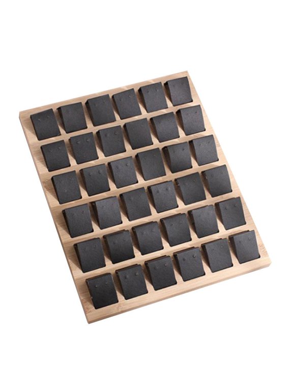 Velvet/Leatherette Bamboo Display Cards for 36 Pair Earrings, Jewelry Accessories, 3 Colors Optional Black