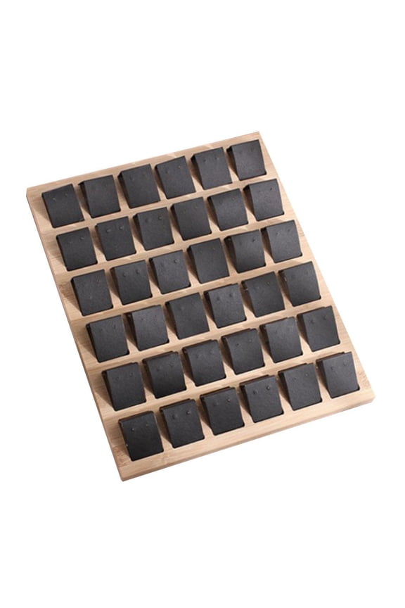 Velvet/Leatherette Bamboo Display Cards for 36 Pair Earrings, Jewelry Accessories, 3 Colors Optional Black