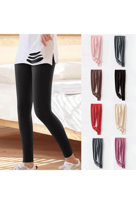 Velvet Leggings with Warm Fleece Lining Slim Fit High Waisted Tights Winter Thermal Pants for Women Casual Lounging Christmas Gifts for Mom | Sopatenor,Black L