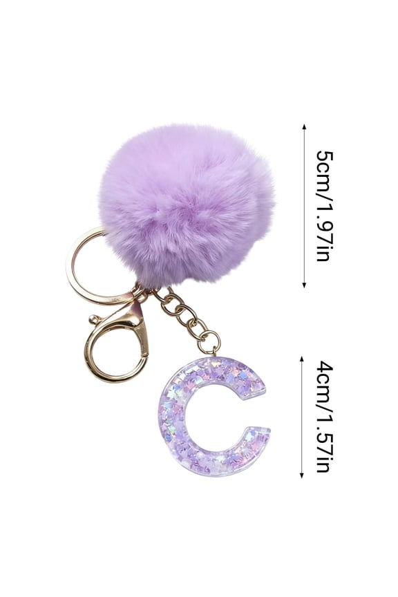 Velvet Letter Keychain Pendant Polyester, Style C for Backpacks, Keys, Purses, Holiday Gifts, and Everyday Accessories