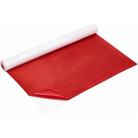 Velvet Lining Crafts 6.34x55.12 Inch FireBrick Velvet Roll with Adhesive Backing Liner Adhesive Velvet Sheets