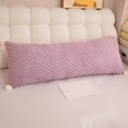 thumbnail image 1 of Velvet Long Body Pillow for Side Sleepers - 60cm/23.62in Soft Sofa & Bed Pillow - Leg Hugger Cushion for Dorm, Bedside - Pink, Yellow, Gray, Blue Options - 600g Hotel-Grade Comfort, 1 of 6