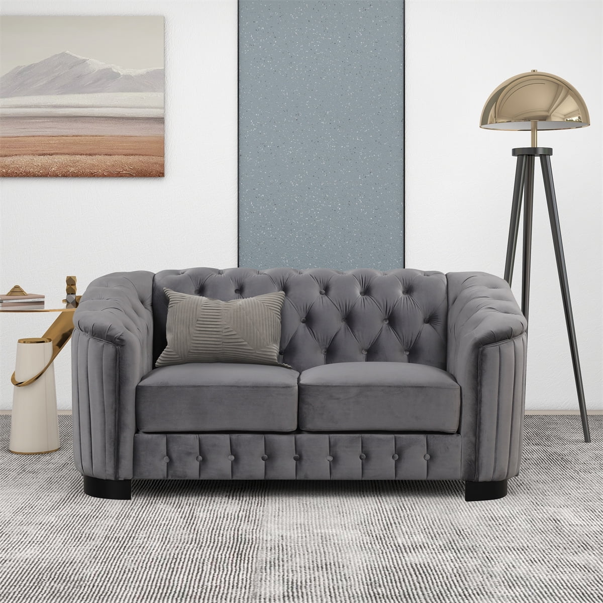 Velvet Loveseat Sofa,Modern Upholstered Loveseat Sofa with Removable