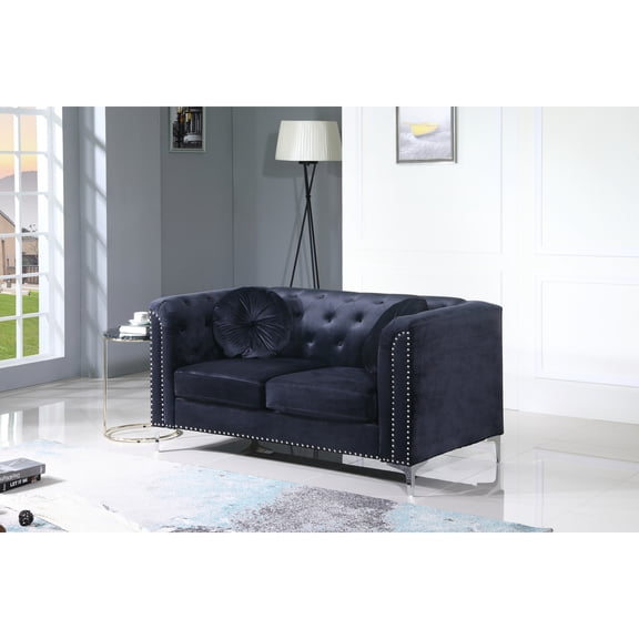 Velvet Loveseat for Living Room - Modern Seating with Pillows