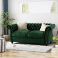 thumbnail image 1 of Velvet Loveseat with Chesterfield Design and Rolled Arms / Spruce Up Your Space, 1 of 5