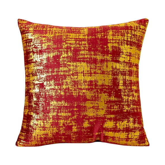 Velvet Luster Pillow Cover 18x18 Inch Luxury Flock Sofa Cushion Case Golden Textured Living Room Decor
