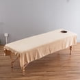 thumbnail image 1 of Velvet Massage Table Sheet Beauty Bed Cover with Breath Hole for Cosmetic Salon Hotel , Camel-120x190cm as described, 1 of 9