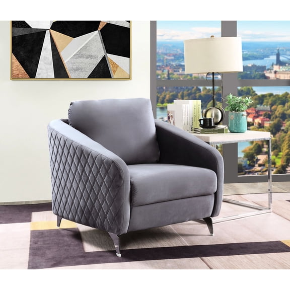 Gray - Diamond Pattern & Removable Cushions - Dorm Room / Space - saving Seating