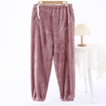 thumbnail image 1 of Velvet Maternity Pants Comfortable Stretch Over-Bump Women Pregnancy Casual Pants Purple XL, 1 of 3