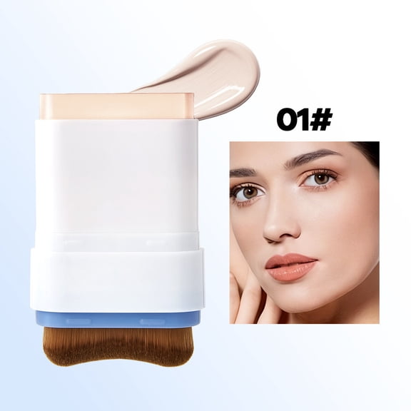 Velvet Matte Concealer Stick with Built-in Brush 2-in-1 Double-Headed Long-Lasting Oil Control Buildable Coverage Face Concealer for Blemishes Redness Dark Circles Beginner