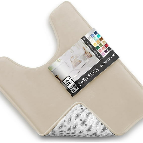 Velvet Memory Foam Bath Mat, Non-Slip Bathroom Rugs, Ultra Soft Plush Bath Rugs, Machine Washable, Quick Drying Bath Mats for Bathroom Spa