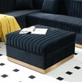 thumbnail image 1 of Velvet Modern - Vertical Channel Foot Rest For Living Room, Black Velvet,, 1 of 3