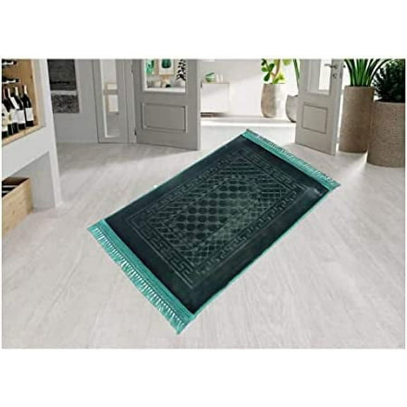 Velvet Muslim Islamic Janamaz/Prayer Mat, Anti-Skid Prayer Mat, (Approx. 4 x 2 Ft) (Random Color)