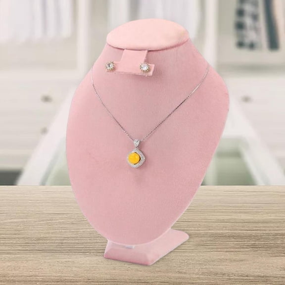 Velvet Necklace Display Bust Necklace Display Model Bust Necklace Display Stand Jewelry Easel Display Stand Rack for Dresser Retail Home With Ear Stand L