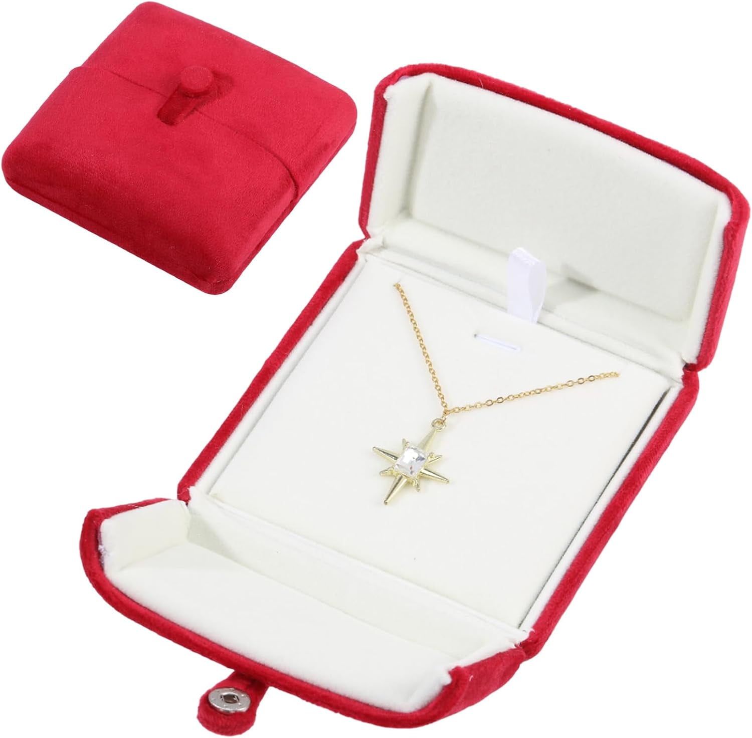 Velvet Necklace Gift Box Double Door Velvet Jewelry Pendant Box Small — free download