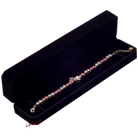 Velvet Necklace Pendant Box – Jewelry Display & Gift Box for Chains - Removable Insert & Soft Lining - Necklace Case & Organizer