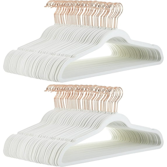 Velvet, Non-Slip Suit Clothes Hangers, Pack of 50, Black