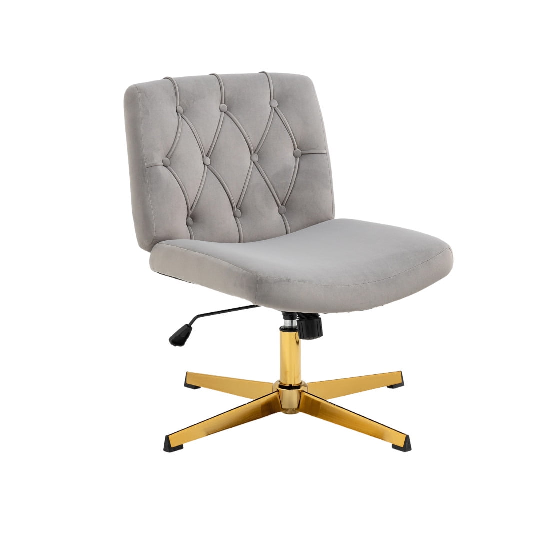 Velvet office chair no wheels sales