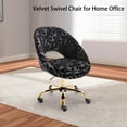 thumbnail image 1 of Velvet Office Chair, Swivel Office Chair with Wheels, Home Office Leisure Chair, Black, 1 of 8