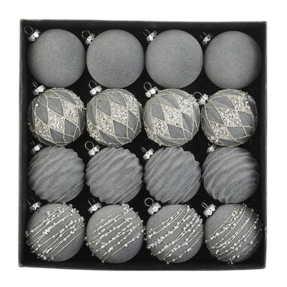 Velvet Ornaments, 16pcs 2.36 inches Xmas Ball Ornaments, Sage Green Christmas Ornament for Christmas Tree