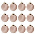 thumbnail image 1 of Velvet Ornaments for Christmas Tree Decorations - Brownish Red Xmas Ball Ornament for Indoor Holiday Decor - Shatterproof Christmas Bulbs Ornaments 80mm 3.15inch - Pack of 12, 1 of 7