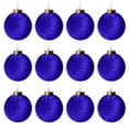 thumbnail image 1 of Velvet Ornaments for Christmas Tree Decorations - Royal Blue Xmas Ball Ornament for Indoor Holiday Decor - Shatterproof Christmas Bulbs Ornaments 80mm 3.15inch - Pack of 12, 1 of 7