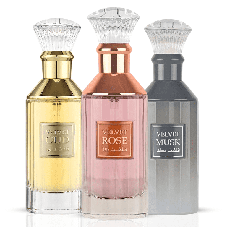 Velvet Oud, Velvet Rose & Velvet Musk Eau De Parfum Sprays 100ML